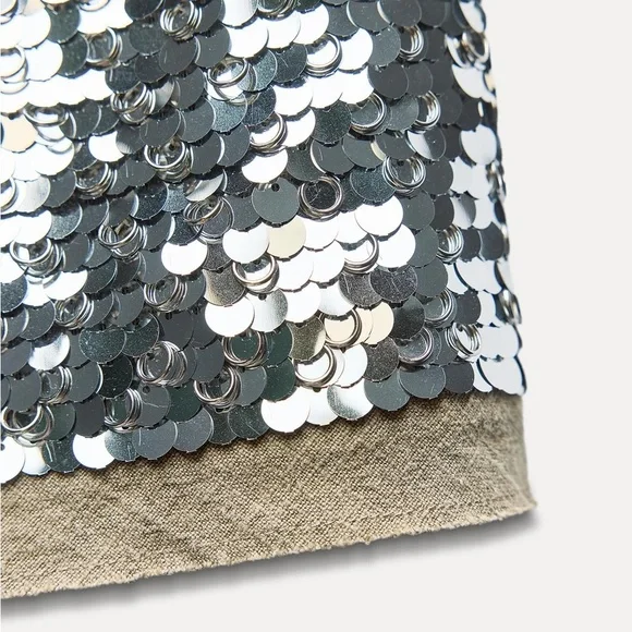 NWT ZARA SEQUIN MINI SKIRT ZW COLLECTION - Picture 9 of 9